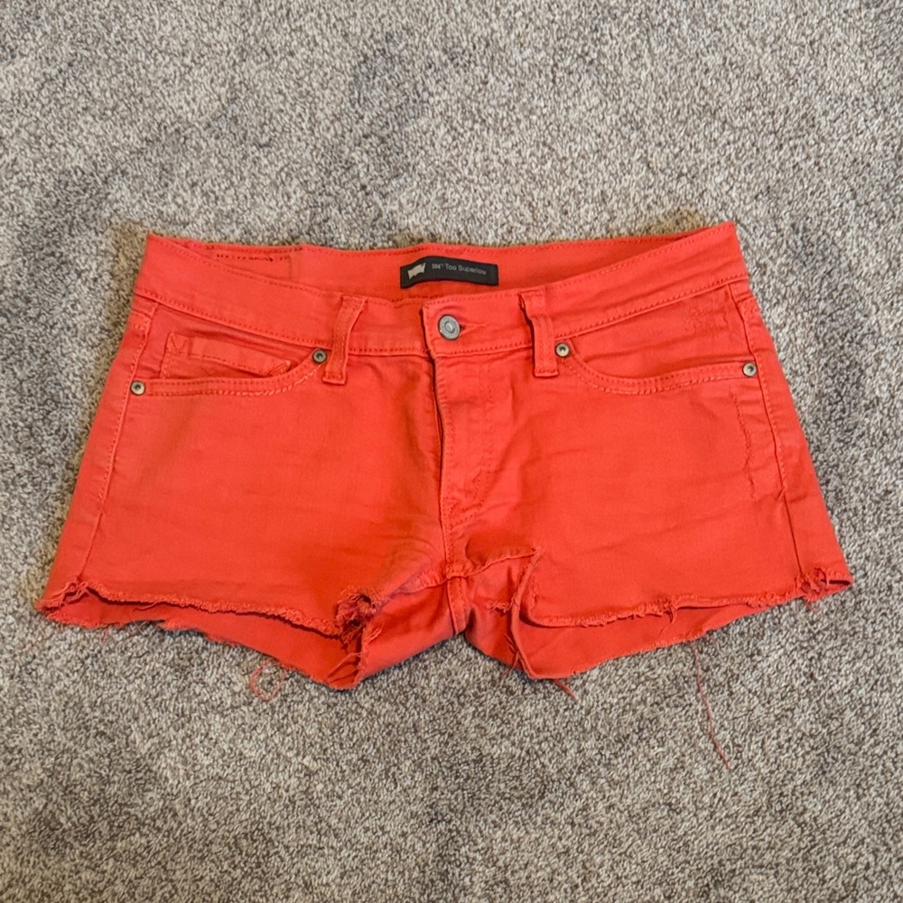 Levi's Juniors Coral Colored Jean Shorts- 9